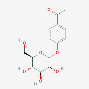 1-(4-(((3R,4S,5S,6R)-3,4,5-Trihydroxy-6-(hydroxymethyl)tetrahydro-2H-pyran-2-yl)oxy)phenyl)ethan-1-one chemical structure (CAS 530-14-3)