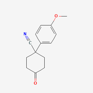 1-(4-Methoxyphenyl)-4-oxocyclohexanecarbonitrile chemical structure (CAS 5309-14-8)