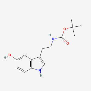 tert-Butyl (2-(5-hydroxy-1H-indol-3-yl)ethyl)carbamate chemical structure (CAS 53157-48-5)