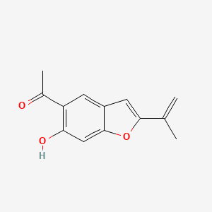 1-(6-Hydroxy-2-(prop-1-en-2-yl)benzofuran-5-yl)ethan-1-one chemical structure (CAS 532-48-9)