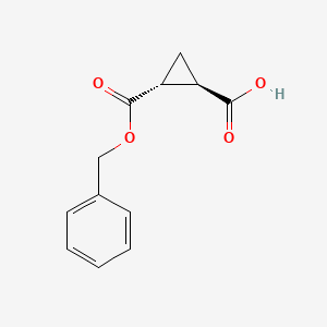 Rel-(1R,2R)-2-((benzyloxy)carbonyl)cyclopropane-1-carboxylic acid chemical structure (CAS 53229-64-4)