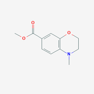 Methyl 4-methyl-3,4-dihydro-2H-benzo[b][1,4]oxazine-7-carboxylate chemical structure (CAS 532391-91-6)