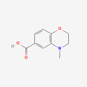 4-Methyl-3,4-dihydro-2H-benzo[b][1,4]oxazine-6-carboxylic acid chemical structure (CAS 532391-92-7)