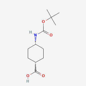 cis-4-((tert-Butoxycarbonyl)amino)cyclohexanecarboxylic acid chemical structure (CAS 53292-90-3)