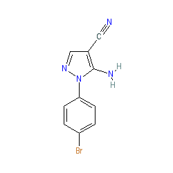 5-Amino-1-(4-bromophenyl)-1H-pyrazole-4-carbonitrile chemical structure (CAS 5334-28-1)