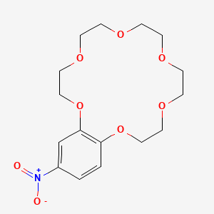 18-Nitro-2,3,5,6,8,9,11,12,14,15-decahydrobenzo[b][1,4,7,10,13,16]hexaoxacyclooctadecine chemical structure (CAS 53408-96-1)