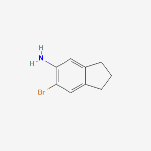 6-Bromo-2,3-dihydro-1H-inden-5-amine chemical structure (CAS 53474-09-2)