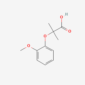 2-(2-Methoxyphenoxy)-2-methylpropanoic acid chemical structure (CAS 53498-60-5)