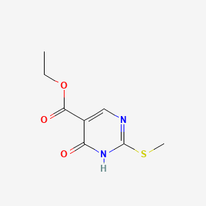 Ethyl 2-(methylthio)-6-oxo-1,6-dihydropyrimidine-5-carboxylate chemical structure (CAS 53554-29-3)