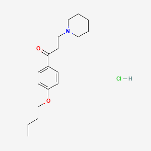 1-(4-Butoxyphenyl)-3-(piperidin-1-yl)propan-1-one hydrochloride chemical structure (CAS 536-43-6)