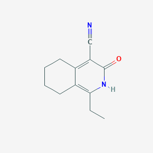 1-Ethyl-3-oxo-2,3,5,6,7,8-hexahydroisoquinoline-4-carbonitrile chemical structure (CAS 53661-27-1)