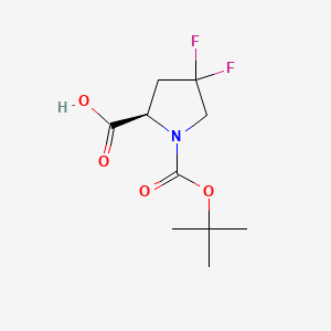 (R)-1-(tert-Butoxycarbonyl)-4,4-difluoropyrrolidine-2-carboxylic acid chemical structure (CAS 536747-87-2)