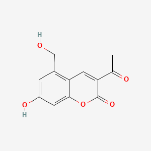 3-Acetyl-7-hydroxy-5-(hydroxymethyl)-2H-chromen-2-one chemical structure (CAS 53696-74-5)
