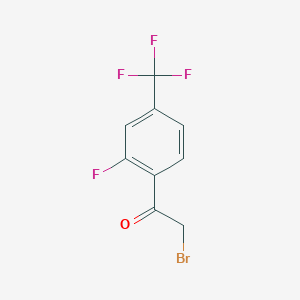 2-Fluoro-4-(trifluoromethyl)phenacyl bromide chemical structure (CAS 537050-12-7)