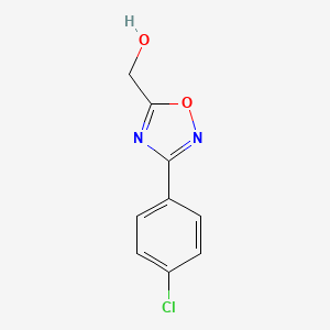 (3-(4-Chlorophenyl)-1,2,4-oxadiazol-5-yl)methanol chemical structure (CAS 5372-40-7)