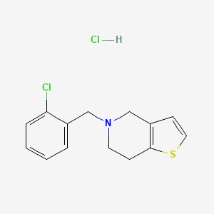5-(2-Chlorobenzyl)-4,5,6,7-tetrahydrothieno[3,2-c]pyridine hydrochloride chemical structure (CAS 53885-35-1)