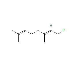 (E)-1-Chloro-3,7-dimethylocta-2,6-diene chemical structure (CAS 5389-87-7)