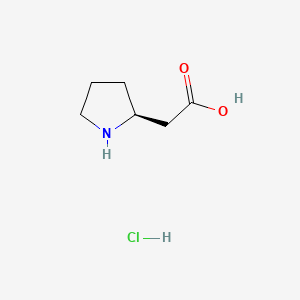 (S)-2-(Pyrrolidin-2-yl)acetic acid hydrochloride chemical structure (CAS 53912-85-9)