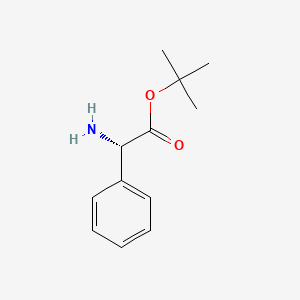 (S)-tert-Butyl 2-amino-2-phenylacetate chemical structure (CAS 53934-78-4)