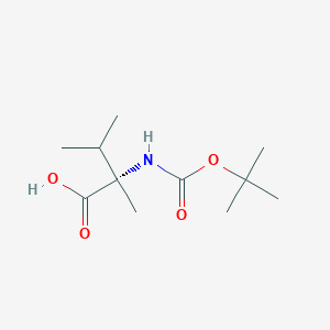 (S)-2-((tert-Butoxycarbonyl)amino)-2,3-dimethylbutanoic acid chemical structure (CAS 53940-90-2)