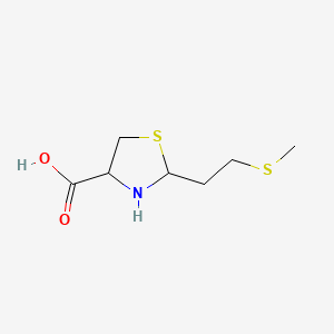 2-[2-(Methylsulfanyl)ethyl]-1,3-thiazolidine-4-carboxylic acid chemical structure (CAS 53943-83-2)