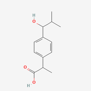 2-(4-(1-Hydroxy-2-methylpropyl)phenyl)propanoic acid chemical structure (CAS 53949-53-4)