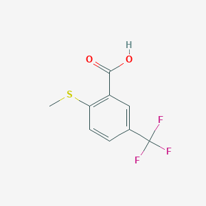 2-(Methylsulfanyl)-5-(trifluoromethyl)benzoic acid chemical structure (CAS 53985-28-7)