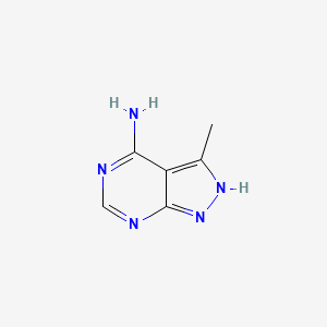 3-Methyl-1H-pyrazolo[3,4-d]pyrimidin-4-amine chemical structure (CAS 5399-44-0)