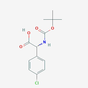 (R)-2-((tert-Butoxycarbonyl)amino)-2-(4-chlorophenyl)acetic acid chemical structure (CAS 53994-85-7)