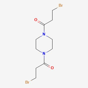 1,1'-(Piperazine-1,4-diyl)bis(3-bromopropan-1-one) chemical structure (CAS 54-91-1)