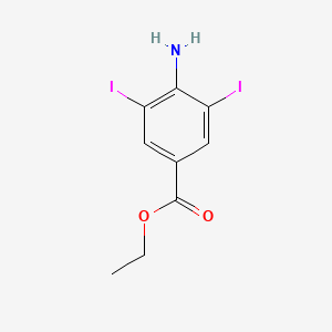 Ethyl 4-amino-3,5-diiodobenzoate chemical structure (CAS 5400-81-7)