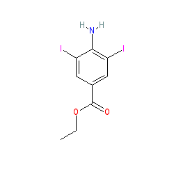 Ethyl 4-amino-3,5-diiodobenzoate chemical structure (CAS 5400-81-7)