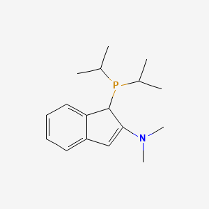 1-(Diisopropylphosphaneyl)-N,N-dimethyl-1H-inden-2-amine chemical structure (CAS 540492-51-1)