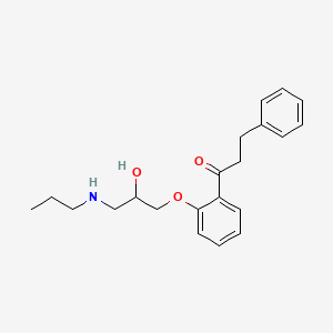 1-(2-(2-Hydroxy-3-(propylamino)propoxy)phenyl)-3-phenylpropan-1-one chemical structure (CAS 54063-53-5)