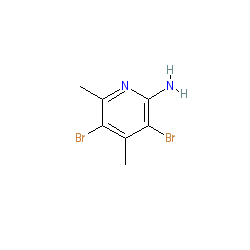 3,5-Dibromo-4,6-dimethylpyridin-2-amine chemical structure (CAS 5407-86-3)