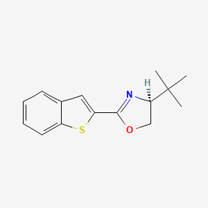 (S)-2-(Benzo[b]thiophen-2-yl)-4-(tert-butyl)-4,5-dihydrooxazole chemical structure (CAS 541549-96-6)