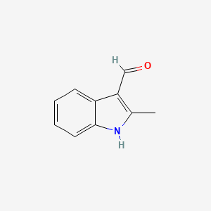 2-Methyl-1H-indole-3-carbaldehyde chemical structure (CAS 5416-80-8)