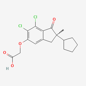 (R)-2-((6,7-Dichloro-2-cyclopentyl-2-methyl-1-oxo-2,3-dihydro-1H-inden-5-yl)oxy)acetic acid chemical structure (CAS 54197-31-8)
