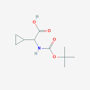 2-((tert-Butoxycarbonyl)amino)-2-cyclopropylacetic acid chemical structure (CAS 54256-41-6)