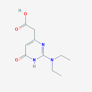 2-(2-(Diethylamino)-6-hydroxypyrimidin-4-yl)acetic acid chemical structure (CAS 54259-06-2)