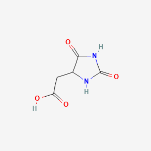 2-(2,5-Dioxoimidazolidin-4-yl)acetic acid chemical structure (CAS 5427-26-9)