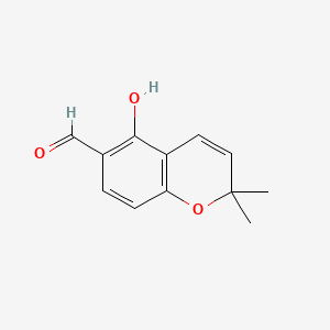 5-Hydroxy-2,2-dimethyl-2H-chromene-6-carbaldehyde chemical structure (CAS 54287-99-9)