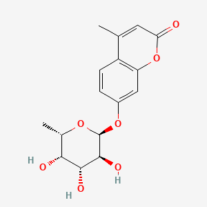 4-Methyl-7-(((2S,3S,4R,5S,6S)-3,4,5-trihydroxy-6-methyltetrahydro-2H-pyran-2-yl)oxy)-2H-chromen-2-one chemical structure (CAS 54322-38-2)