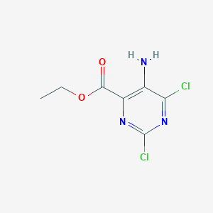 Ethyl 5-amino-2,6-dichloropyrimidine-4-carboxylate chemical structure (CAS 54368-62-6)