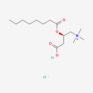 (R)-3-Carboxy-N,N,N-trimethyl-2-(octanoyloxy)propan-1-aminium chloride chemical structure (CAS 54377-02-5)