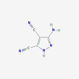 5-Amino-1H-pyrazole-3,4-dicarbonitrile chemical structure (CAS 54385-49-8)