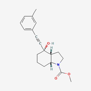 (3aR,4S,7aR)-Methyl 4-hydroxy-4-(m-tolylethynyl)octahydro-1H-indole-1-carboxylate chemical structure (CAS 543906-09-8)