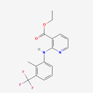 Ethyl 2-((2-methyl-3-(trifluoromethyl)phenyl)amino)nicotinate chemical structure (CAS 54396-42-8)