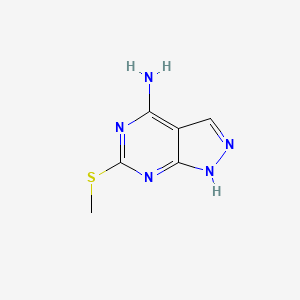 6-(Methylthio)-1H-pyrazolo[3,4-d]pyrimidin-4-amine chemical structure (CAS 5444-29-1)