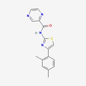 N-(4-(2,4-Dimethylphenyl)thiazol-2-yl)pyrazine-2-carboxamide chemical structure (CAS 544416-00-4)